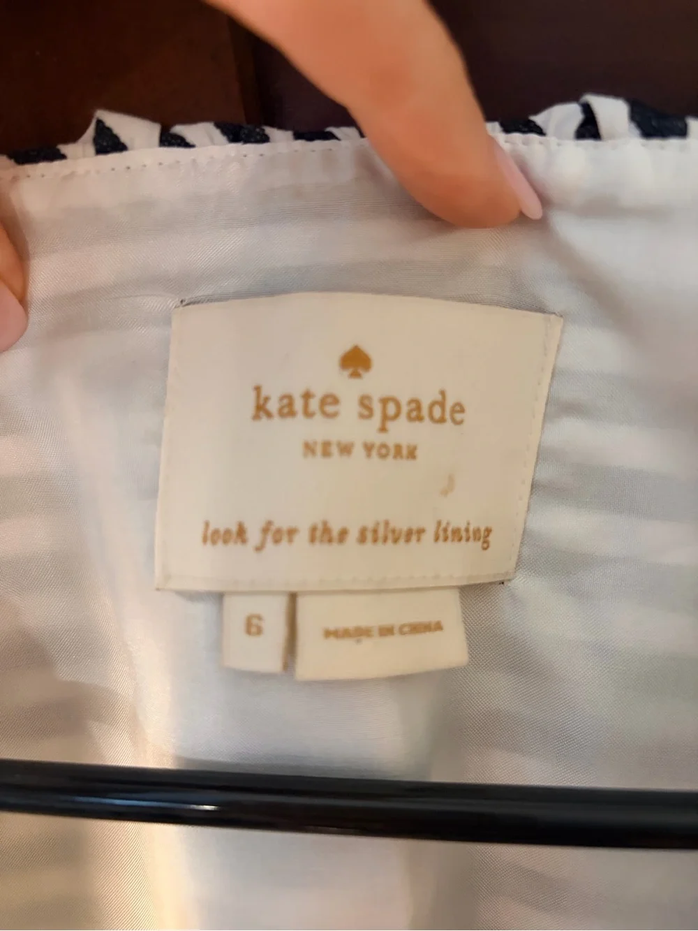 Kate Spade New York Striped Navy and White Midi Dress